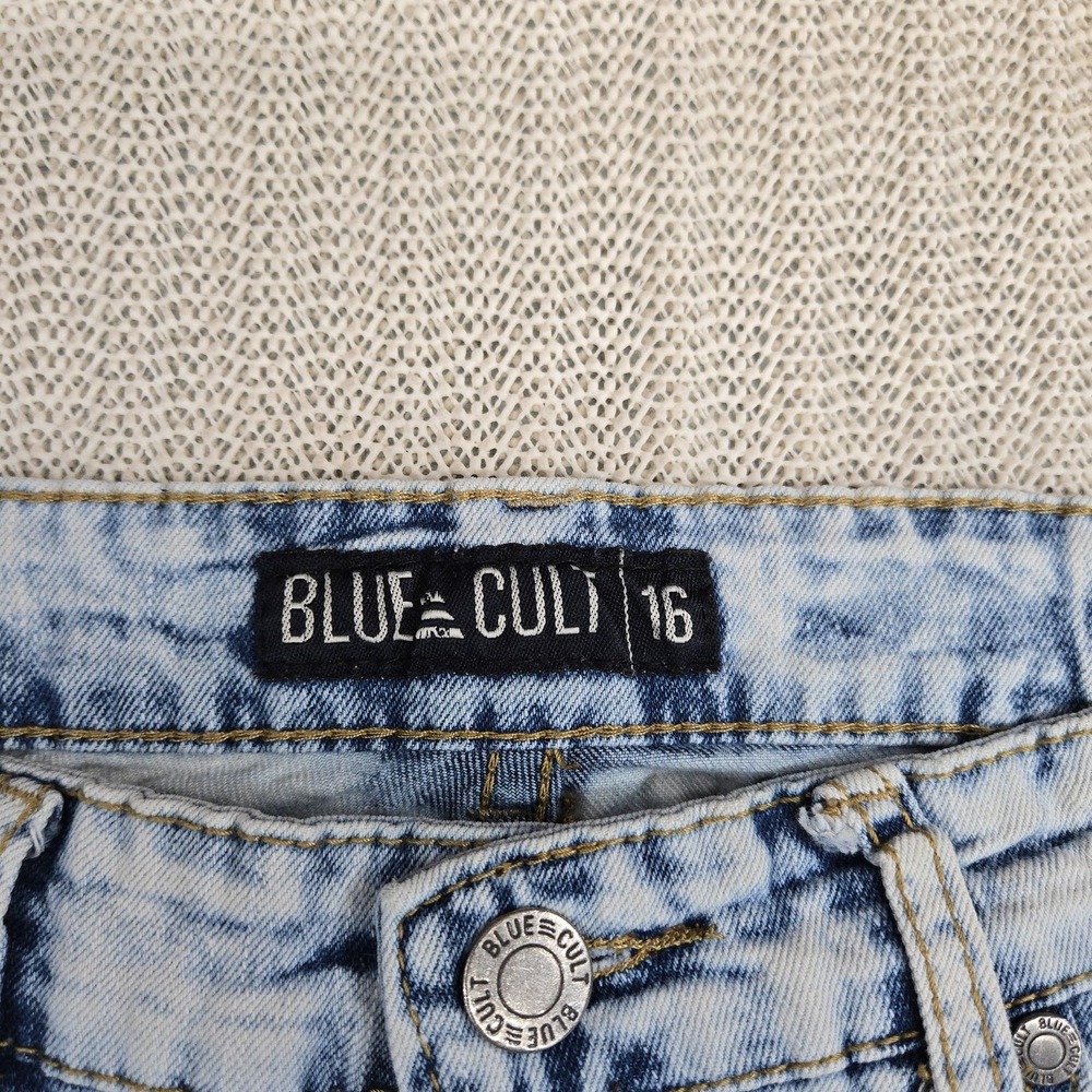 Blue Cult Jeans Boys 16 Light Blue Acid Wash Distressed Ripped Skinny Stretch - Picture 5 of 10
